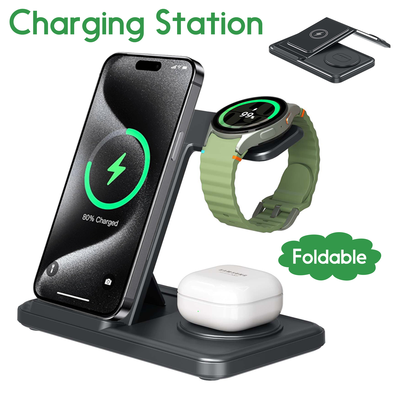Desktop 3-in-1 Wireless Charge - Watch Charger Cable review and price