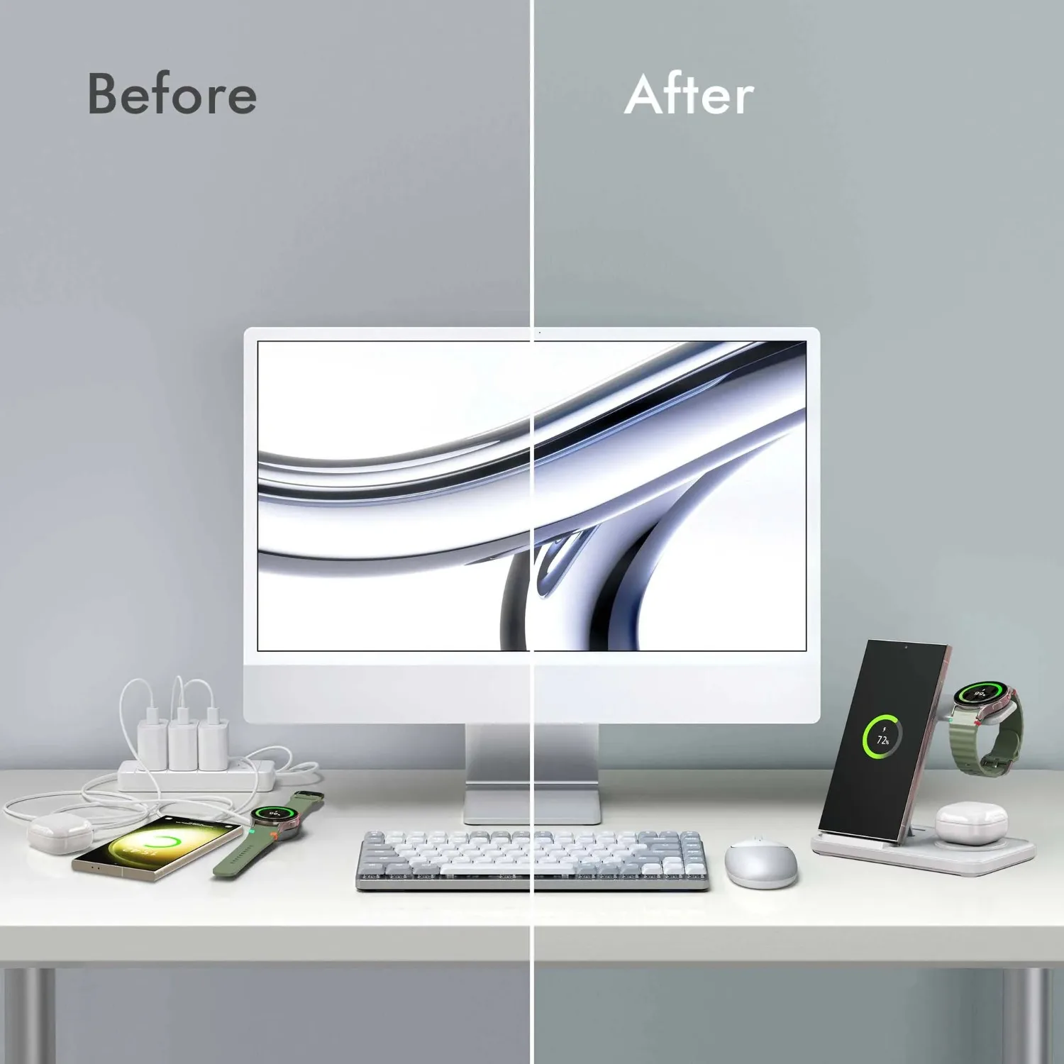 Desktop 3-in-1 Wireless Charge - Watch Charger Cable review and price