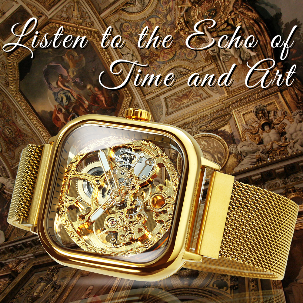 Forsining Luxury Square Skelet - Stainless Mesh Band review and price