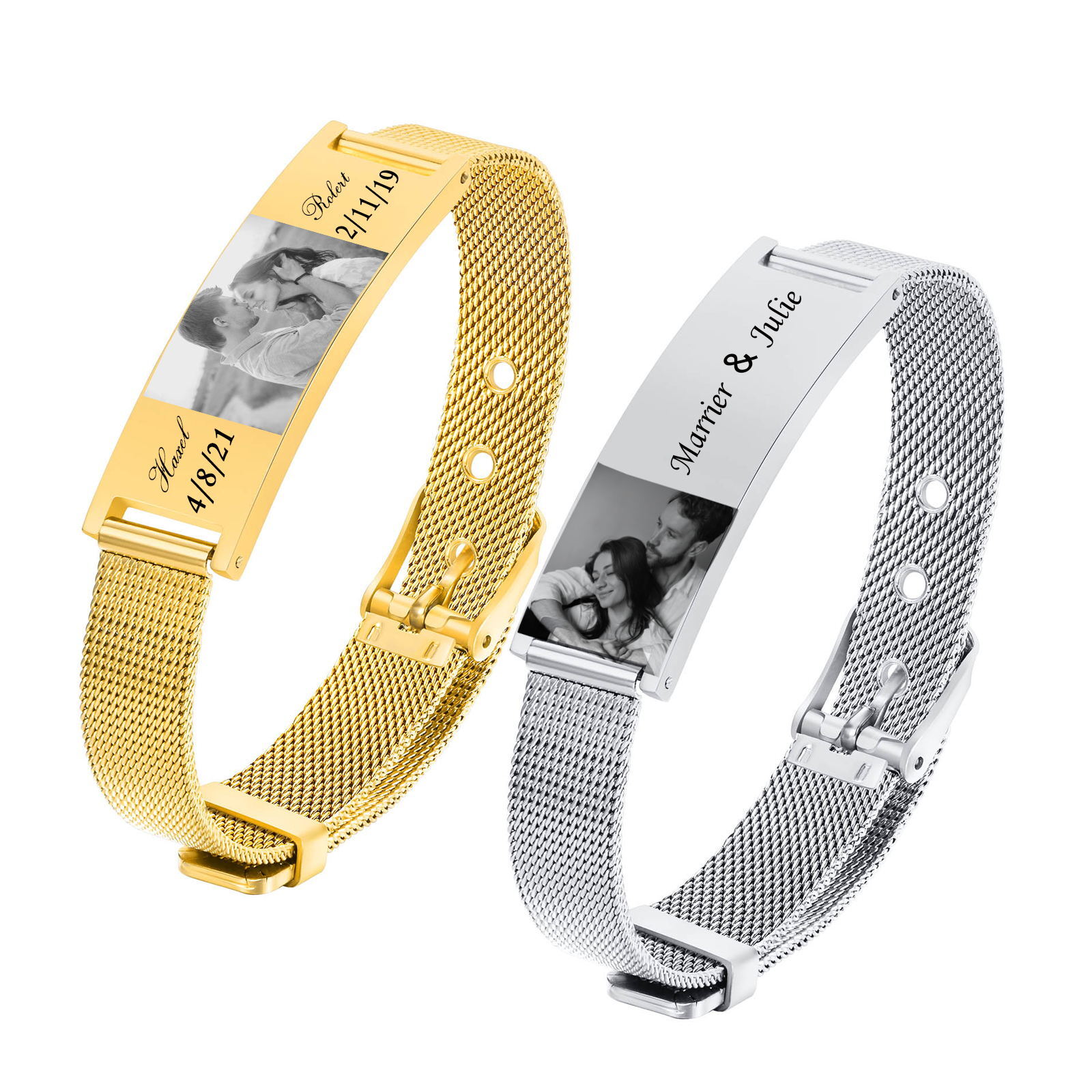 Personalized Photo Bracelet, S - Stainless Mesh Band review and price