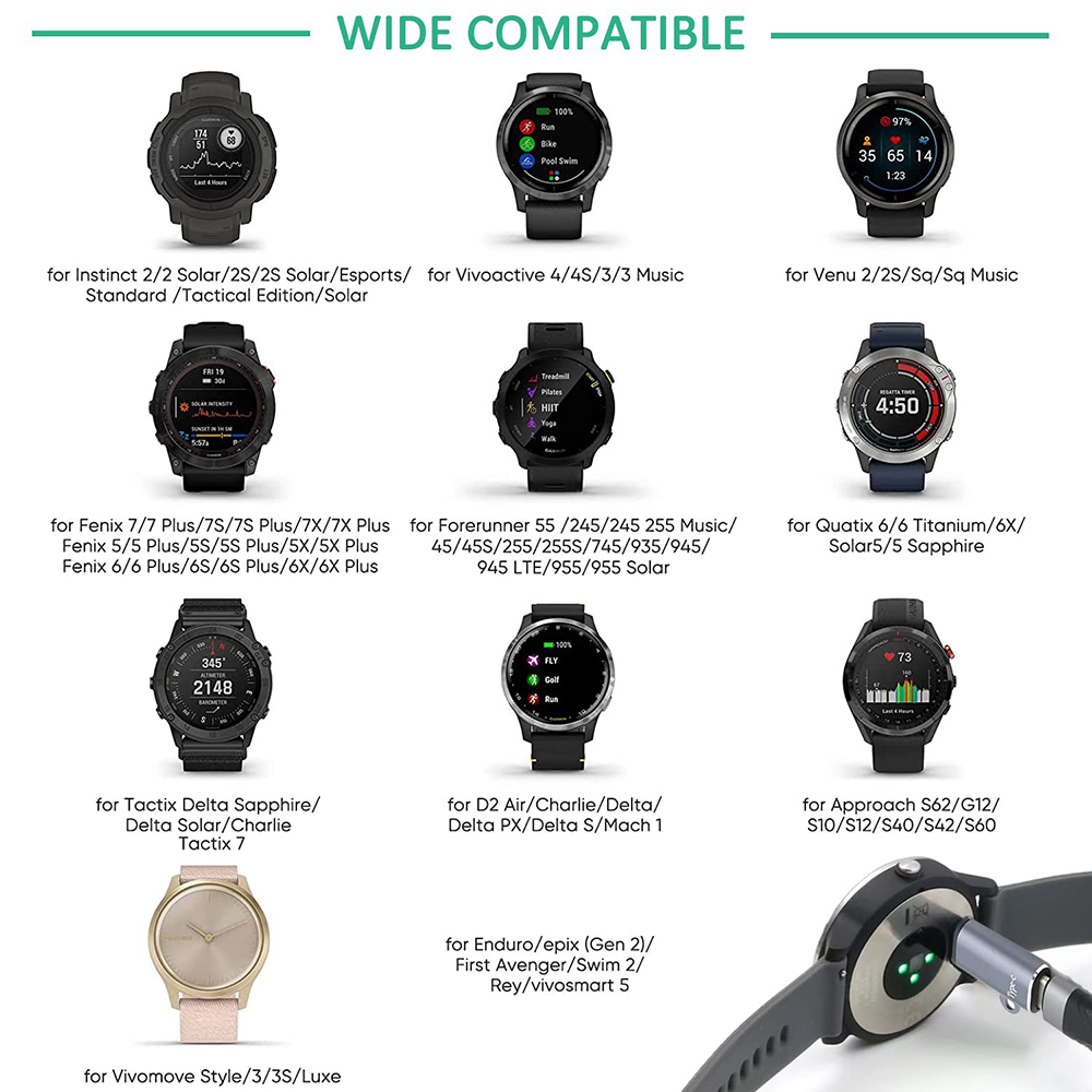 Type C/Micro USB/IOS Charging  - Garmin Smartwatch Accessories review and price