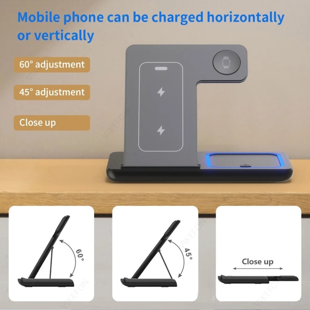 Foldable 3 in 1 Wireless Charg - Watch Charger Cable review and price