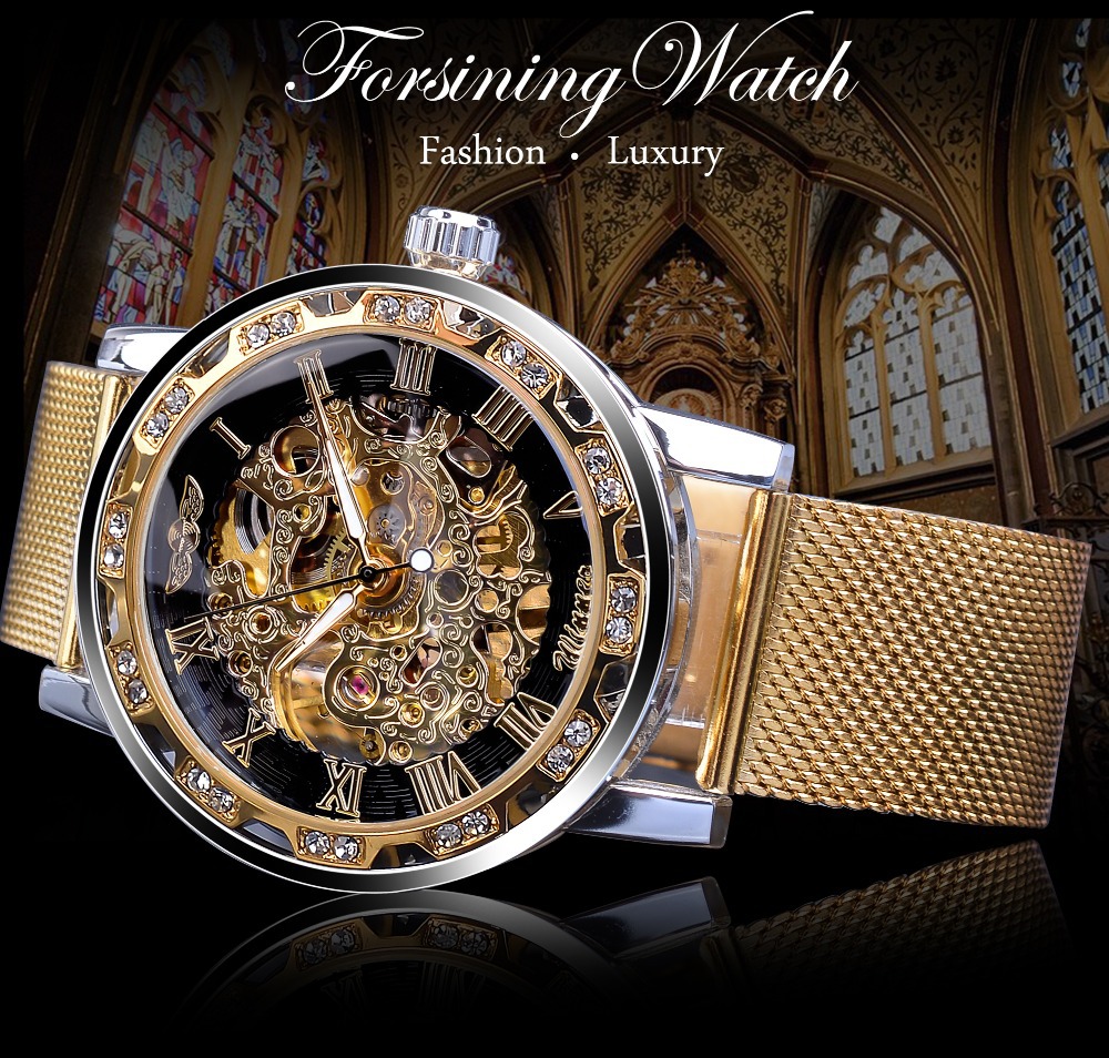 Forsining Men's Skeleton Mecha - Stainless Mesh Band review and price