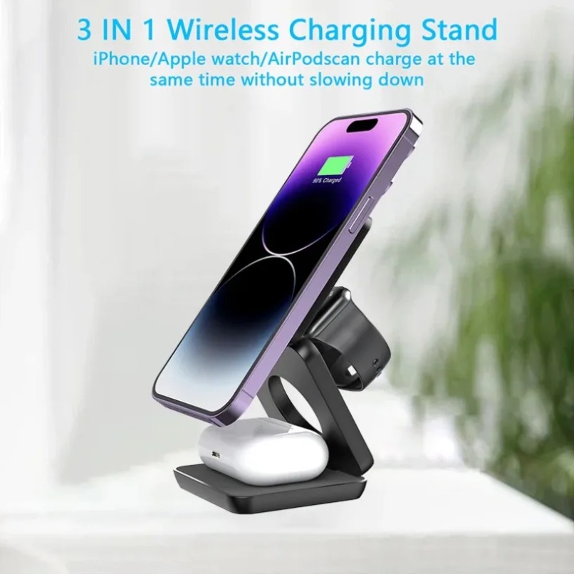 3 in 1 Foldable Magnetic Wirel - Watch Charger Cable review and price