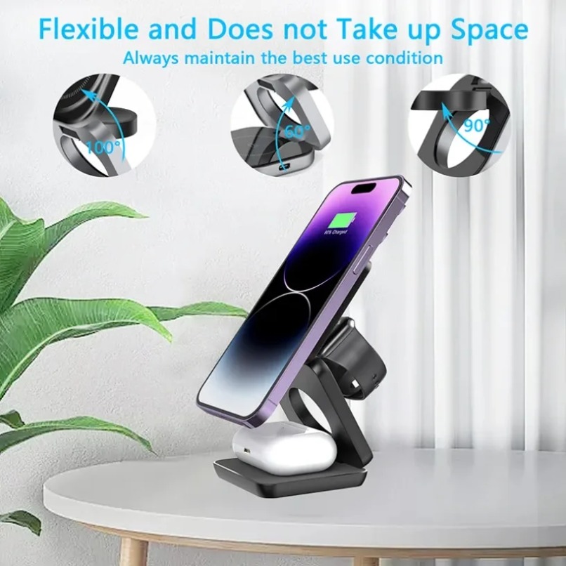 3 in 1 Foldable Magnetic Wirel - Watch Charger Cable review and price