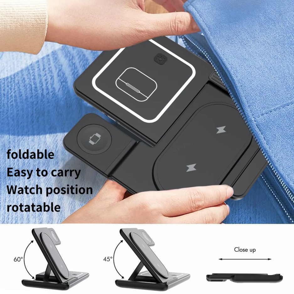 3 In 1 Foldable Wireless Charg - Watch Charger Cable review and price