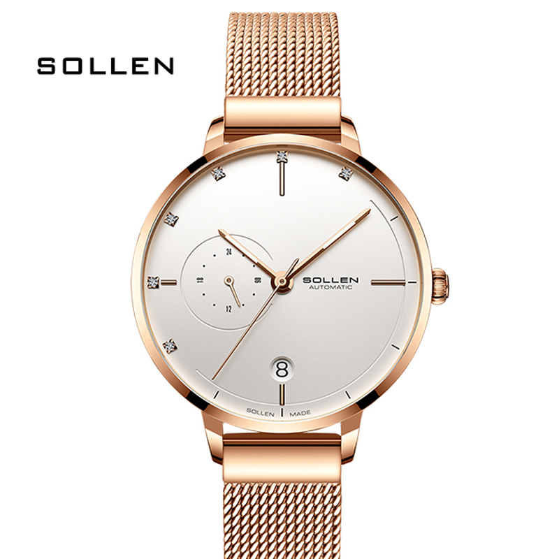 SOLLEN-Automatic Mechanical Wa - Stainless Mesh Band review and price