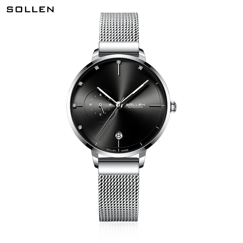 SOLLEN-Automatic Mechanical Wa - Stainless Mesh Band review and price
