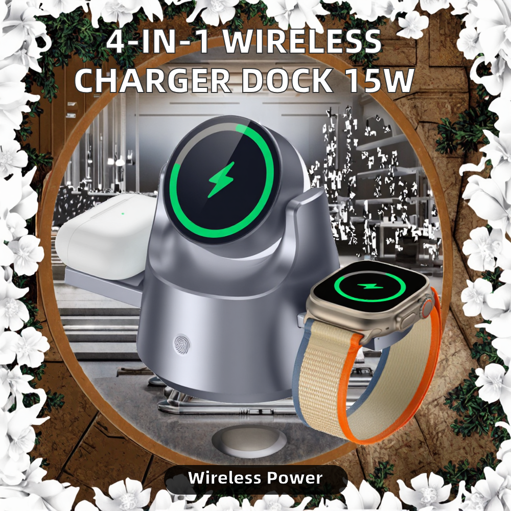4 in 1 15W Wireless Charger Ch - Watch Charging Dock review and price